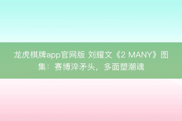 龙虎棋牌app官网版 刘耀文《2 MANY》图集:赛博淬矛头,多面塑潮魂