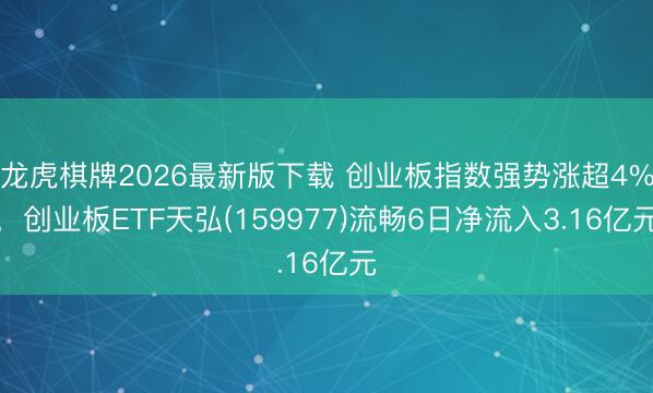 龙虎棋牌2026最新版下载 创业板指数强势涨超4%，创业板ETF天弘(159977)流畅6日净流入3.16亿元